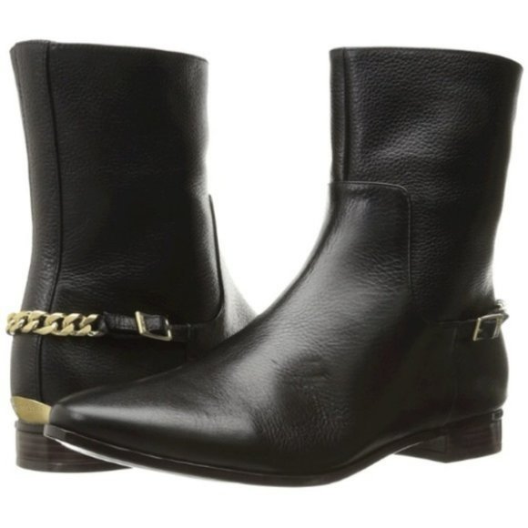 Calvin Klein Shoes - CALVIN KLEIN Finius Ankle Boot with Gold Chain Detail